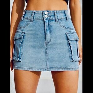 Cargo Denim Mini Skirt Y2K